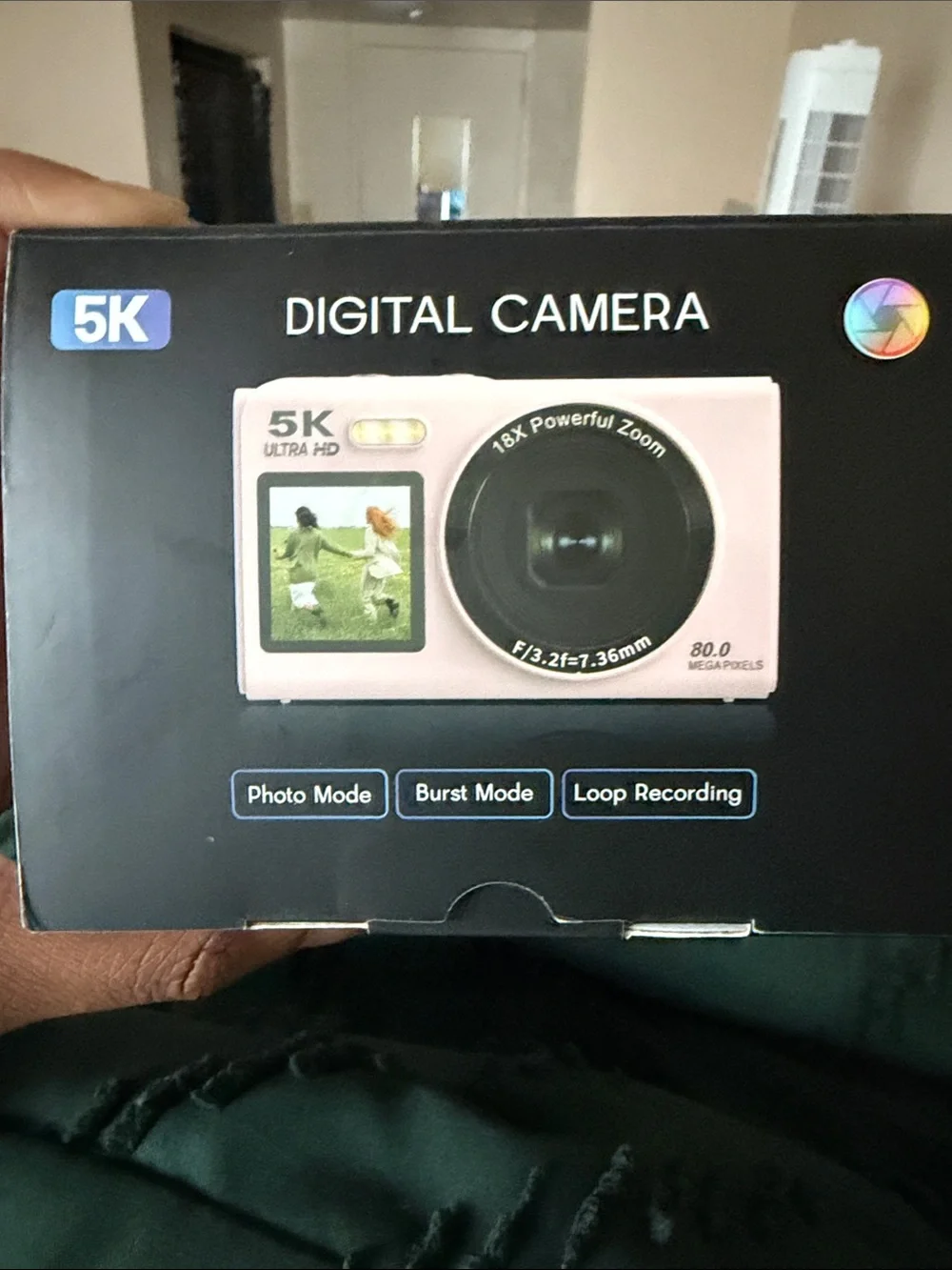 5K Black Digital Camera with 18X Zoom